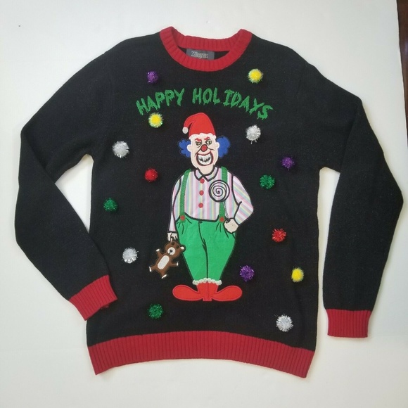Ugly Christmas Sweater Evil Clown 